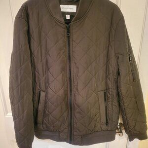 Calvin Klein Men's Quilted Zipper Detail Flight Jacket